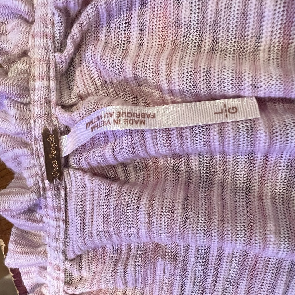 NWOT Free People Dorothy Top Pink Lavender Ruched Large - Picture 5 of 6